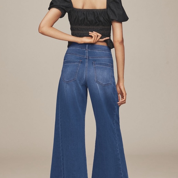 Adi Knit Mid-rise Flare Jeans in Medium Blue Wash by Pilcro - Picture 11 of 11